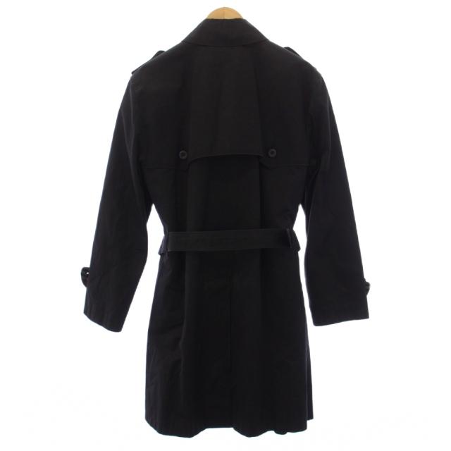 【中古】BURBERRY BLACK LABEL トレンチコート ロング ベルト 裏地チェック柄 L 黒 メンズ_1