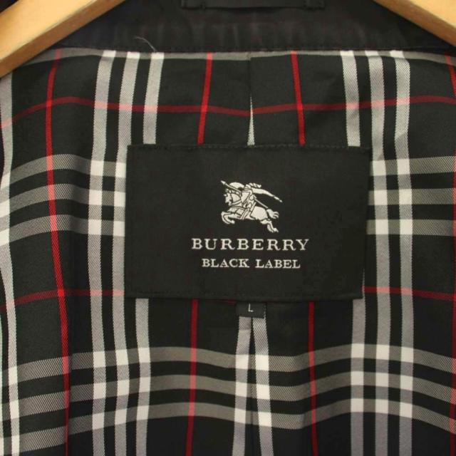 【中古】BURBERRY BLACK LABEL トレンチコート ロング ベルト 裏地チェック柄 L 黒 メンズ_2