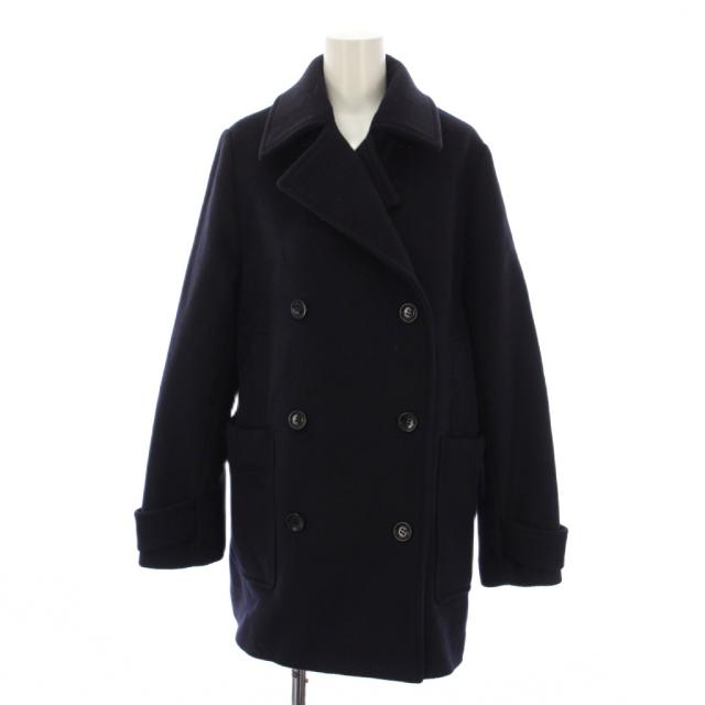 【中古】イエナ IENA 24AW ジーロンラムPコート ピーコート ミドル丈 ウール 36 紺 レディース