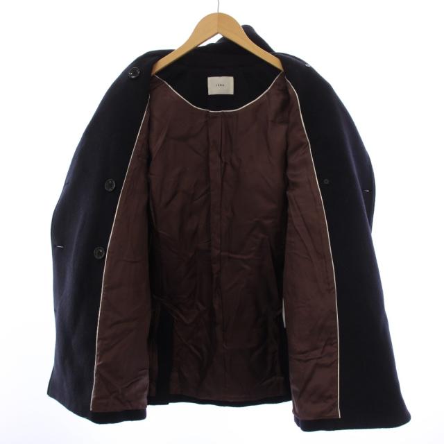 【中古】イエナ IENA 24AW ジーロンラムPコート ピーコート ミドル丈 ウール 36 紺 レディース_4