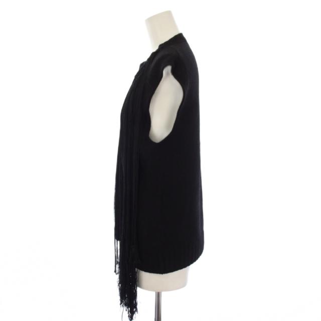 【中古】ジルサンダー JIL SANDER ニット ベスト プルオーバー フリンジ ウール 34 黒 /BM レディース_1
