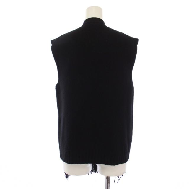 【中古】ジルサンダー JIL SANDER ニット ベスト プルオーバー フリンジ ウール 34 黒 /BM レディース_2