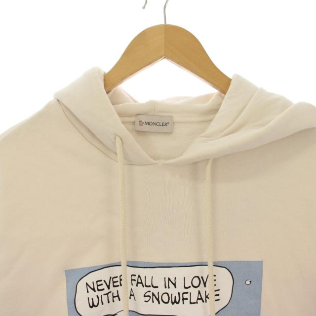【中古】モンクレール MONCLER × PEANUTS プルオーバーパーカー 長袖 L アイボリー レディース