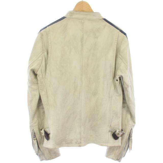 【中古】ショット クラシックレザージャケット ヴィンテージ加工 USED加工 ライダースジャケット XS 白 メンズ_1