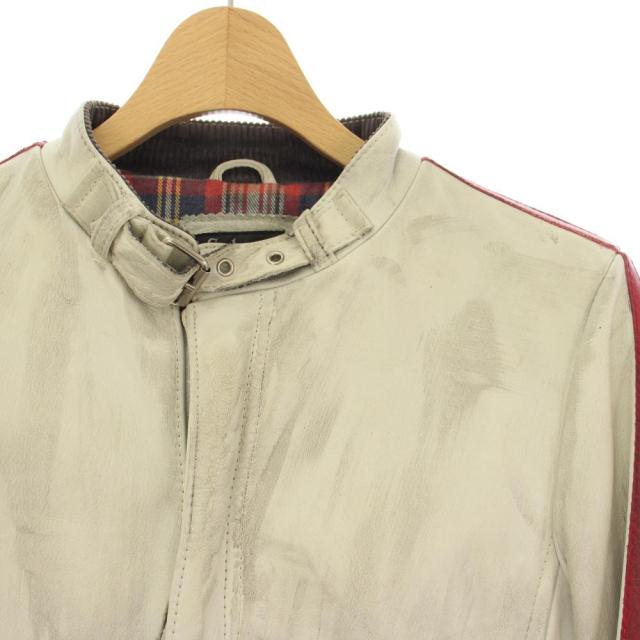 【中古】ショット クラシックレザージャケット ヴィンテージ加工 USED加工 ライダースジャケット XS 白 メンズ_3