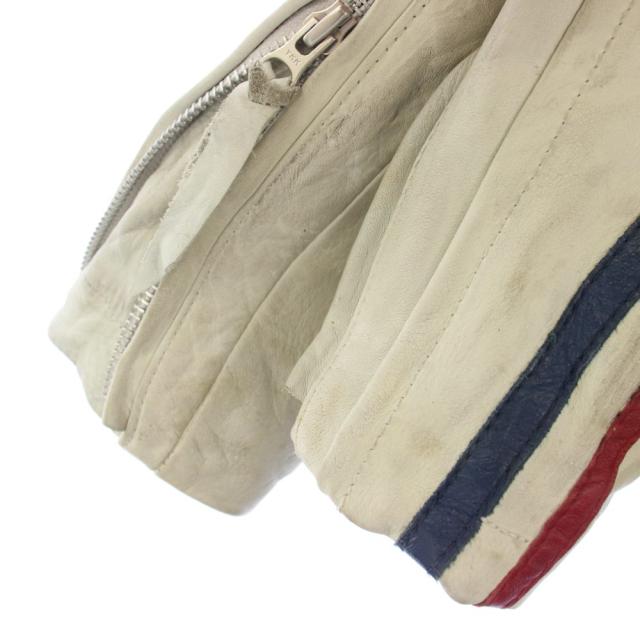 【中古】ショット クラシックレザージャケット ヴィンテージ加工 USED加工 ライダースジャケット XS 白 メンズ_7