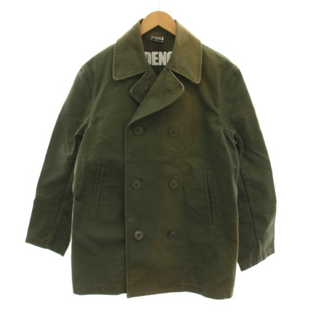 【中古】グッドイナフ GOODENOUGH Pコート ピーコート アウター コットン L カーキ 無地 ダブルブレスト 長袖 /YM