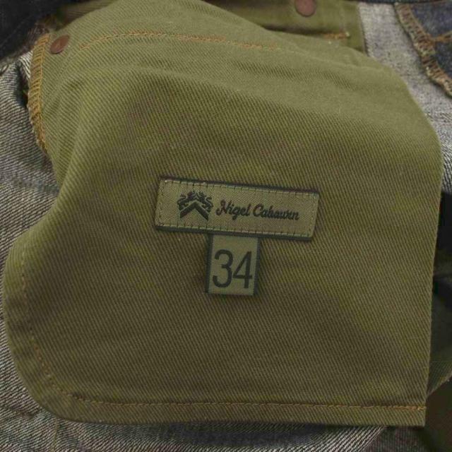 【中古】ナイジェルケーボン NIGEL CABOURN レイルマンデニムパンツ ジーンズ 34 紺 ネイビー ボタンフライ_4