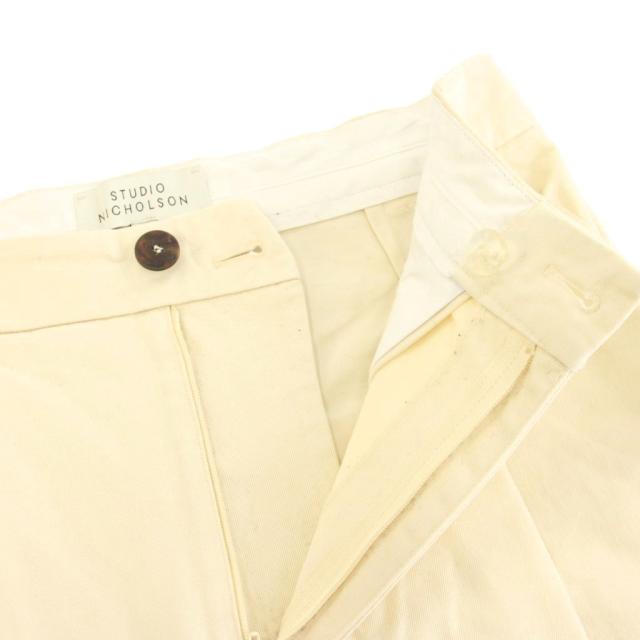 【中古】スタジオニコルソン ピーチドコットンツイルクリーム チノパン ワイドパンツ S アイボリー SORTESNM-351_2