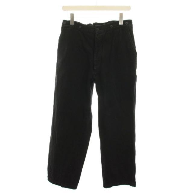 【中古】コモリ COMOLI 21SS デニムオーバーパンツ ジーンズ ワイドパンツ ボタンフライ 1 黒 T01-03005 メンズ