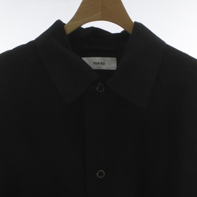 【中古】マーカ 25SS COACH JACKET WOOL SILK HIGH COUNT TYPEWRITER コーチジャケット 絹 1 黒 襟付き 長袖_4