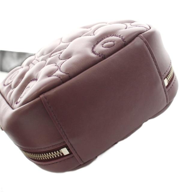 【中古】マリメッコ marimekko Unikko Baby Gratha ウニッコ ショルダーバッグ レザー 花柄 バーガンディー 095198_3