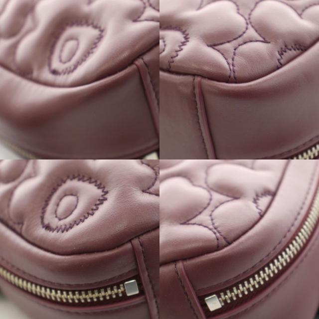 【中古】マリメッコ marimekko Unikko Baby Gratha ウニッコ ショルダーバッグ レザー 花柄 バーガンディー 095198_7