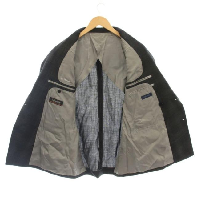 【中古】ディファレンス DIFFERENCE Tollegno1900 オーダースーツ  ダブル 3点セット ジレ ベスト パンツ 46 グレー_4