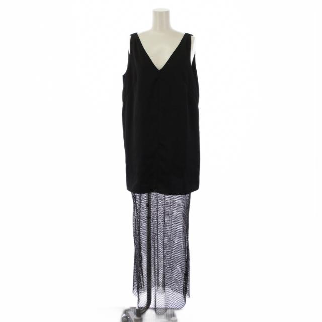 【中古】ジョゼムーン JOSE MOON SATIN GRITTER DRESS ワンピース ロング ノースリーブ F 黒 レディース