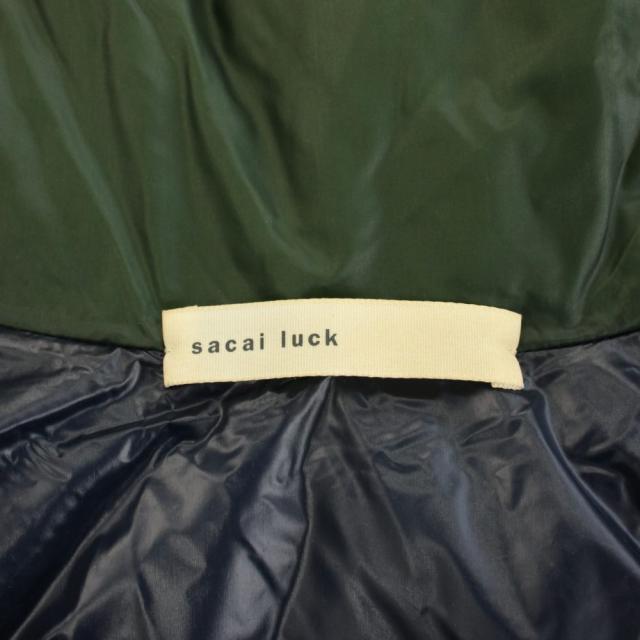 【中古】サカイラック sacai luck Aラインダウンジャケット アウター ハイネック 2 緑 紺 13AWLU575 レディース_4