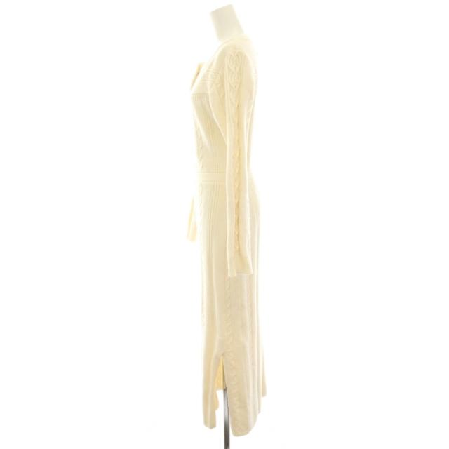 【中古】ハーリップトゥ Cecily Cable Knit Dress ワンピース マキシ ロング ニット 長袖 ウール混 M 白 ホワイト_1