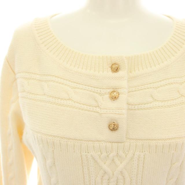 【中古】ハーリップトゥ Cecily Cable Knit Dress ワンピース マキシ ロング ニット 長袖 ウール混 M 白 ホワイト_3