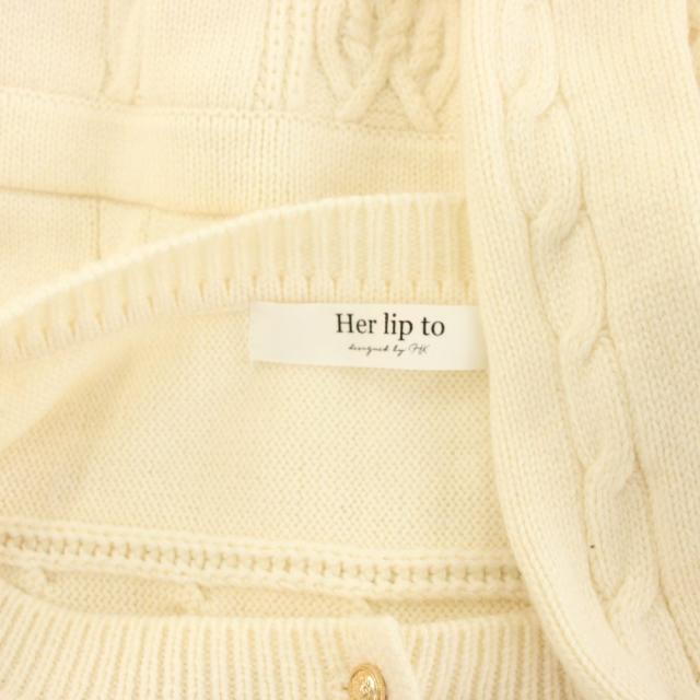 【中古】ハーリップトゥ Cecily Cable Knit Dress ワンピース マキシ ロング ニット 長袖 ウール混 M 白 ホワイト_4