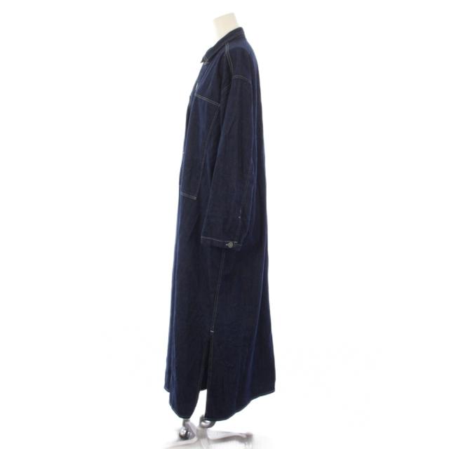 【中古】オアスロウ orslow シャツワンピース デニム 長袖 デニム 1 ネイビー /TK レディース