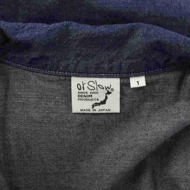 【中古】オアスロウ orslow シャツワンピース デニム 長袖 デニム 1 ネイビー /TK レディース