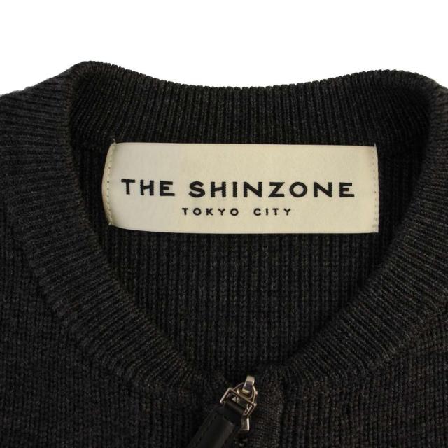 【中古】シンゾーン Shinzone 24AW LONG KNIT GILET ニット ジレ ベスト ロング丈 ジップアップ FO グレー レディース_3