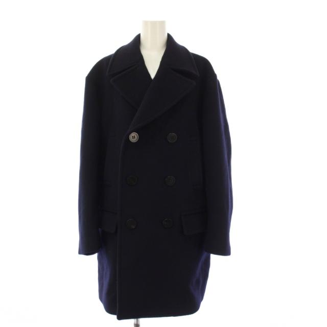 【中古】シンゾーン Shinzone 25AW OVERSIZED WOOL PEACOAT ピーコート Pコート ミドル丈 ウール 34 紺 レディース