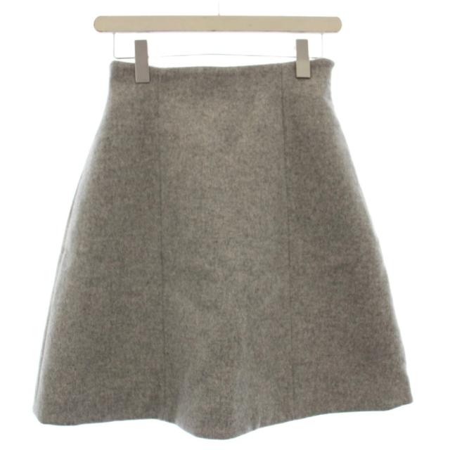【中古】未使用品 エンフォルド ENFOLD 24AW MINIMAL SKIRT ウール ミニスカート フレアスカート 36 グレー