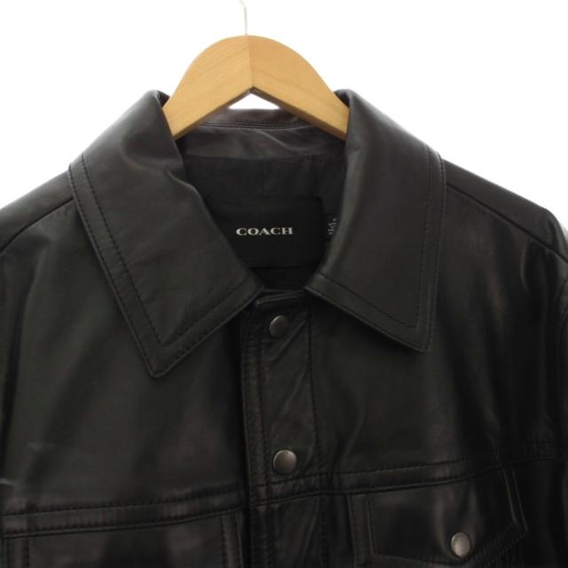 【中古】コーチ COACH レザー トラッカージャケット 革ジャン M 黒 CM795 /KH メンズ_2