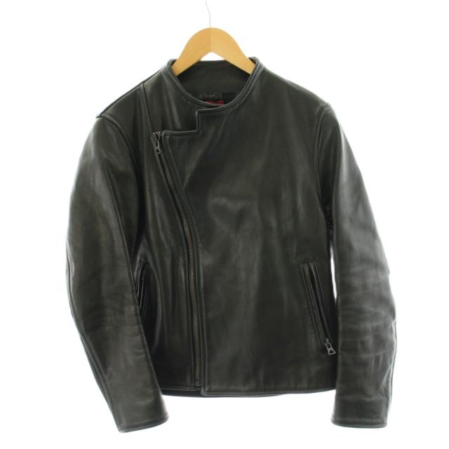 【中古】ブルーナボイン BRU NA BOINNE アランジャケット ライダースジャケット シングル レザー 0 黒 5L-001