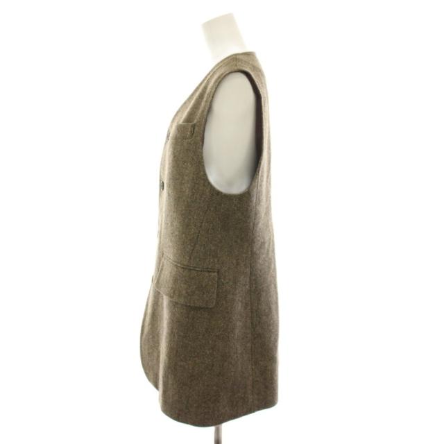 【中古】シンゾーン Shinzone 23AW ヘリンボーンジレ HERRINGBONE GILET ベスト 前開き 36 茶 23AMSJK02 レディース_1