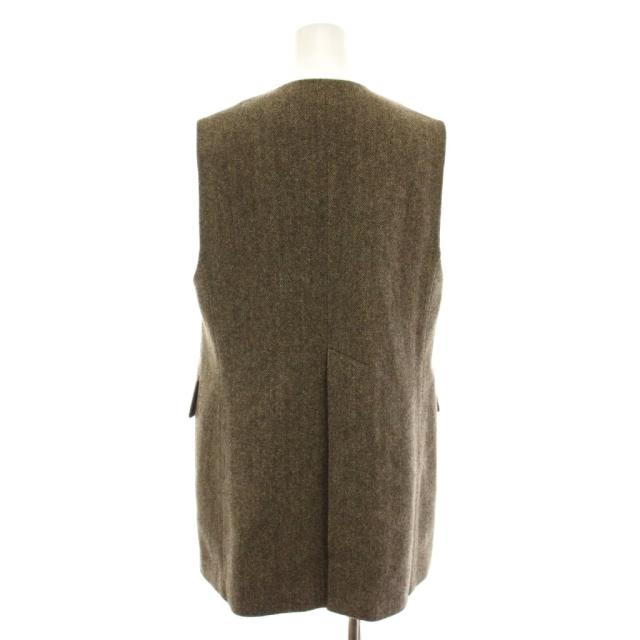 【中古】シンゾーン Shinzone 23AW ヘリンボーンジレ HERRINGBONE GILET ベスト 前開き 36 茶 23AMSJK02 レディース_2