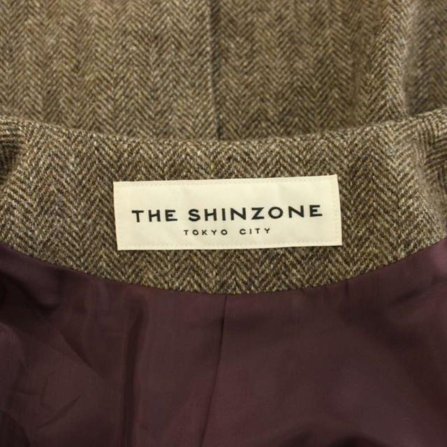 【中古】シンゾーン Shinzone 23AW ヘリンボーンジレ HERRINGBONE GILET ベスト 前開き 36 茶 23AMSJK02 レディース_4