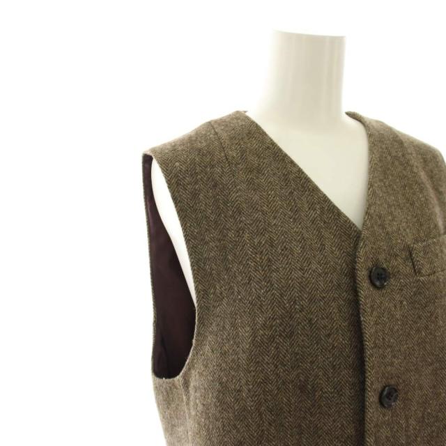 【中古】シンゾーン Shinzone 23AW ヘリンボーンジレ HERRINGBONE GILET ベスト 前開き 36 茶 23AMSJK02 レディース_5