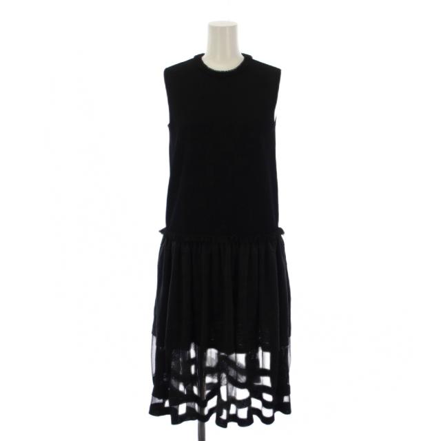 【中古】アレキサンダーマックイーン ALEXANDER MCQUEEN ワンピース ロング丈 ノースリーブ XS 黒 レディース