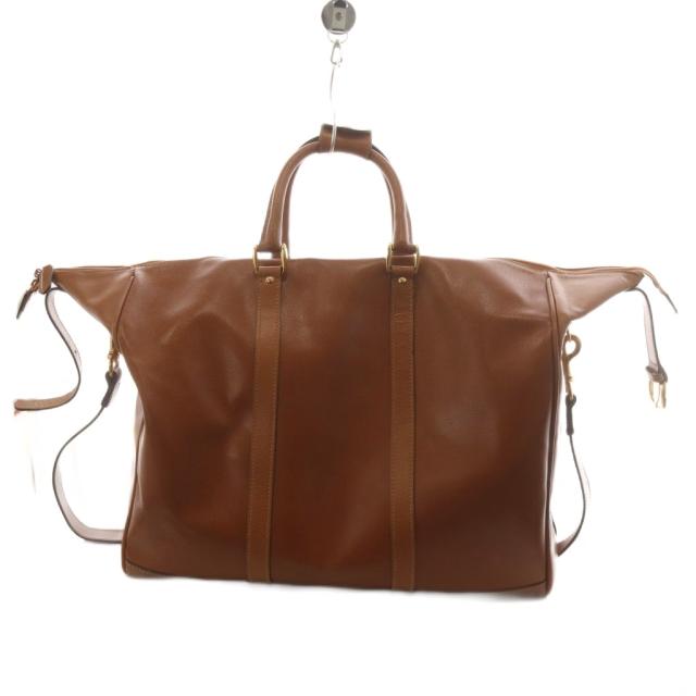 【中古】グッチ GUCCI オールド ボストンバッグ ハンドバッグ ショルダーバッグ 2way レザー 茶 ブラウン 012.123_1