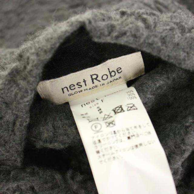 【中古】ネストローブ 22AW wool boa reversible vest ウールボアリバーシブルベスト ジレ 麻 リネン F グレー 黒_3