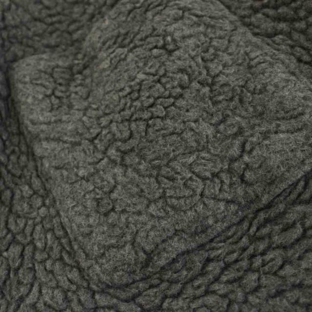 【中古】ネストローブ 22AW wool boa reversible vest ウールボアリバーシブルベスト ジレ 麻 リネン F グレー 黒_4