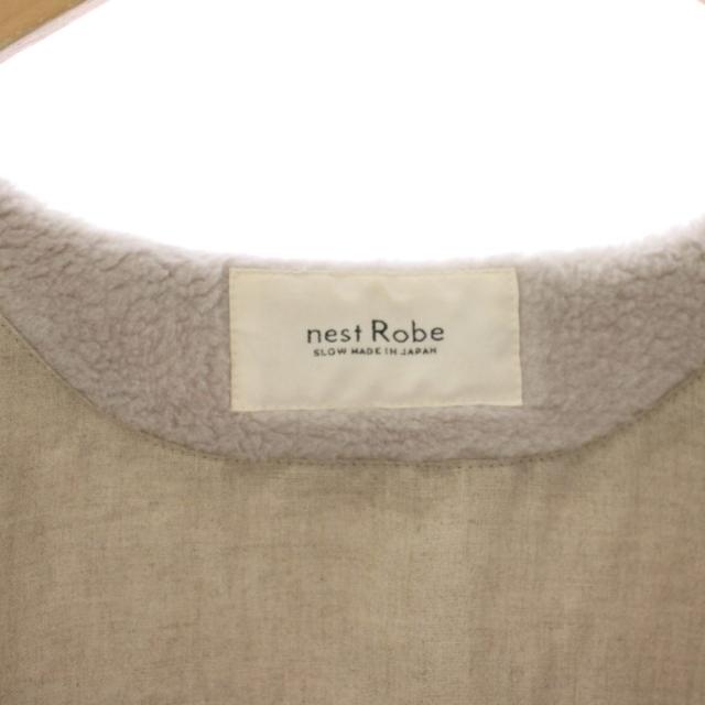 【中古】ネストローブ nest Robe 23AW ボアベスト ジャケット ウール F グレージュ 01233-1006 /BM レディース_3