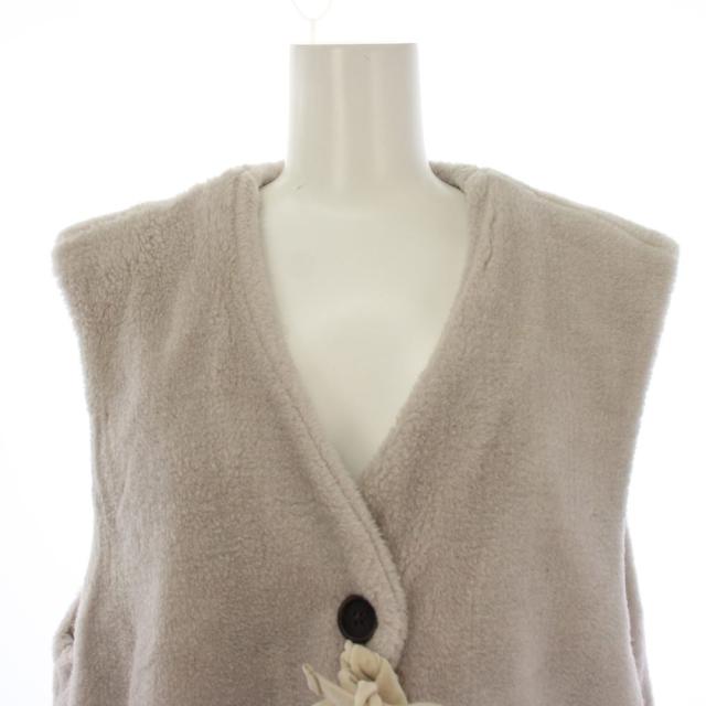 【中古】ネストローブ nest Robe 23AW ボアベスト ジャケット ウール F グレージュ 01233-1006 /BM レディース_5