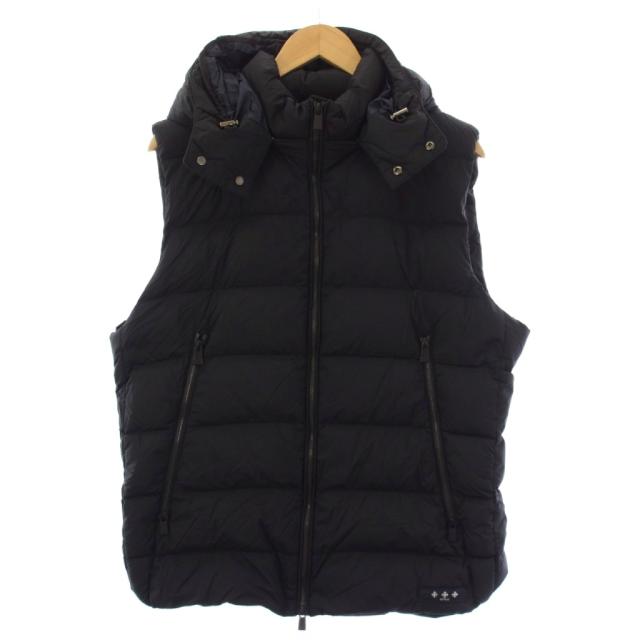 【中古】タトラス TATRAS 20AW ダウンベスト ジャケット ジップアップ フード ナイロン 05 黒 MTA20A4565 /BM メンズ