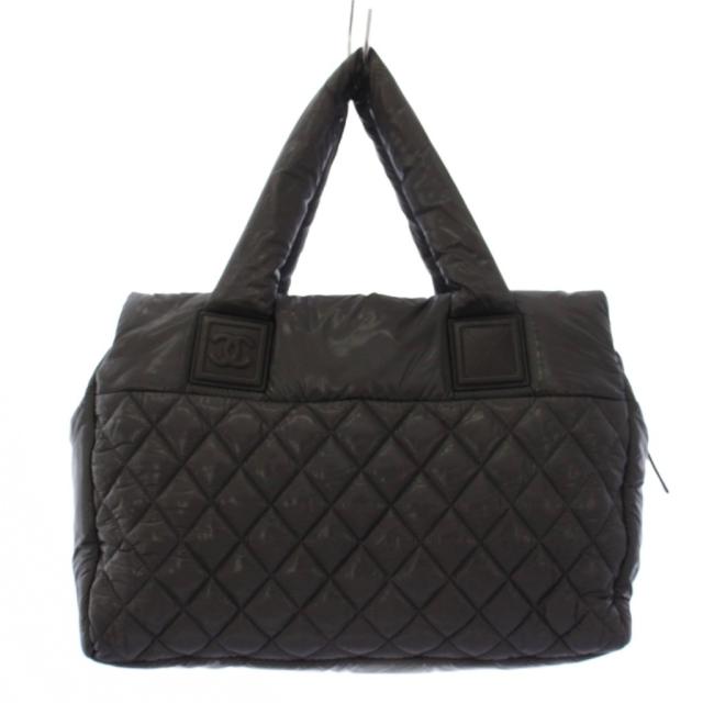 【中古】シャネル CHANEL コココクーン キルティング ボストンバッグ ココマーク グレー /KH ■OH レディース