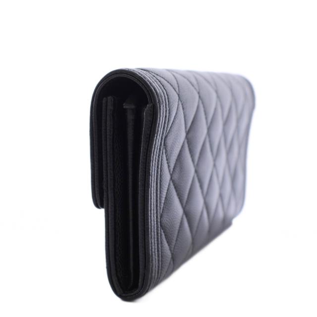 【中古】シャネル CHANEL ボーイシャネル キャビアスキン 長財布 ココマーク 黒 24番台 /KH ■OH レディース_1