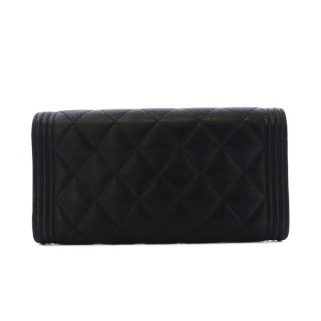 【中古】シャネル CHANEL ボーイシャネル キャビアスキン 長財布 ココマーク 黒 24番台 /KH ■OH レディース_2