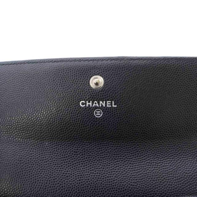 【中古】シャネル CHANEL ボーイシャネル キャビアスキン 長財布 ココマーク 黒 24番台 /KH ■OH レディース_6