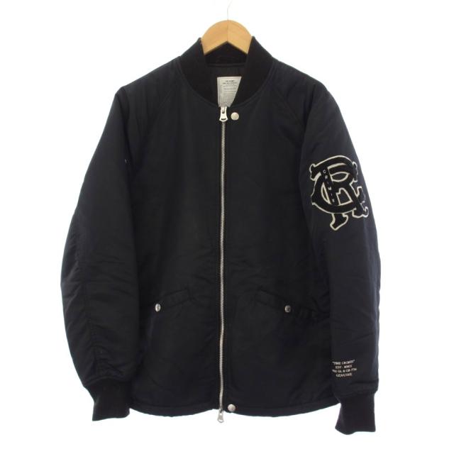 【中古】クライミー TEAM STUDIUM THINSULATE ZIP JACKET スタジャン ジャケット ブルゾン ワッペン L 黒