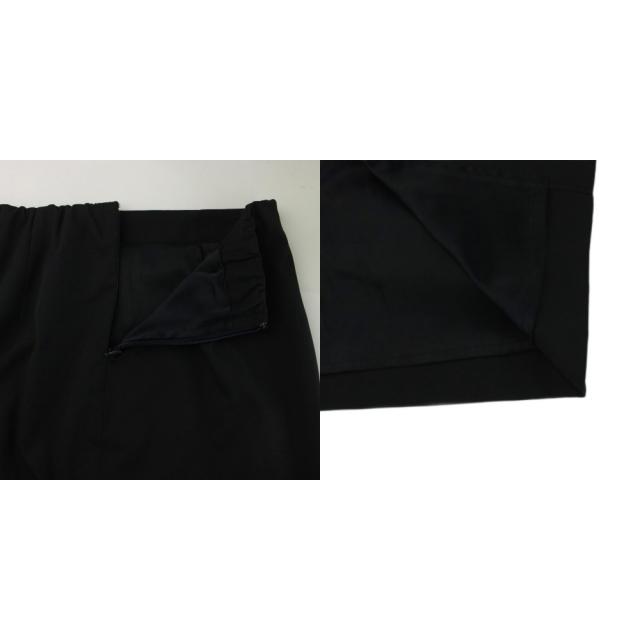 【中古】ユナイテッドアローズ RIRANCHA ギャザーブラウス＆スカート セットアップ 38 40 紺 半袖 ミモレ丈 タイト_7