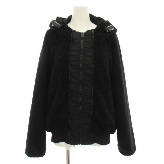 【中古】ディーゼル DIESEL G-テディ G-TEDDY ボアジャケット アウター フード XS 黒 ブラック A04717  レディース