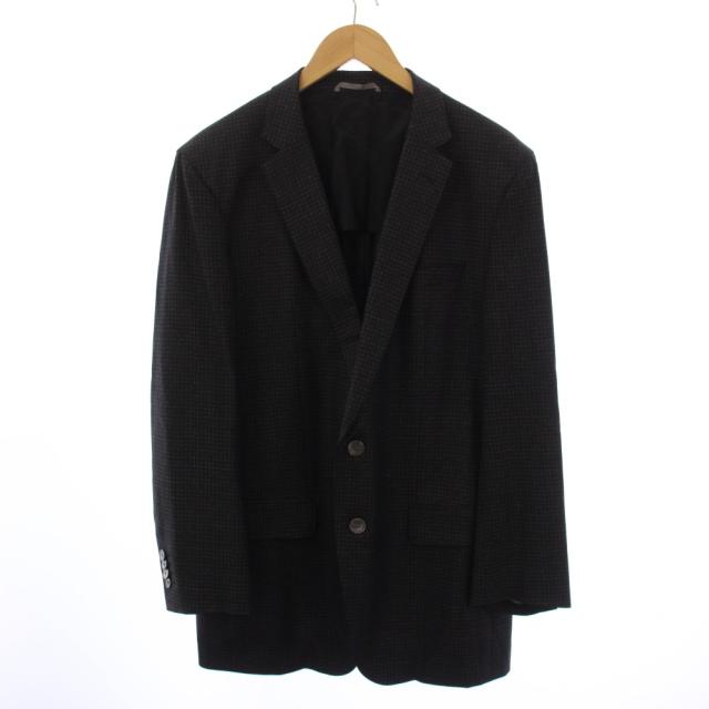 【中古】HUGO BOSS COLOMBO Super 130 シングルスーツ セットアップ 上下 IT52 黒 メンズ_1