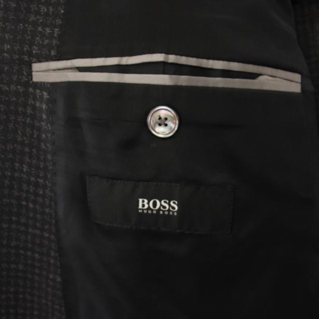 【中古】HUGO BOSS COLOMBO Super 130 シングルスーツ セットアップ 上下 IT52 黒 メンズ_5